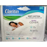 Claritin Soft Cotton Allergen Barrier Duvet Cover - White - Size: TWIN