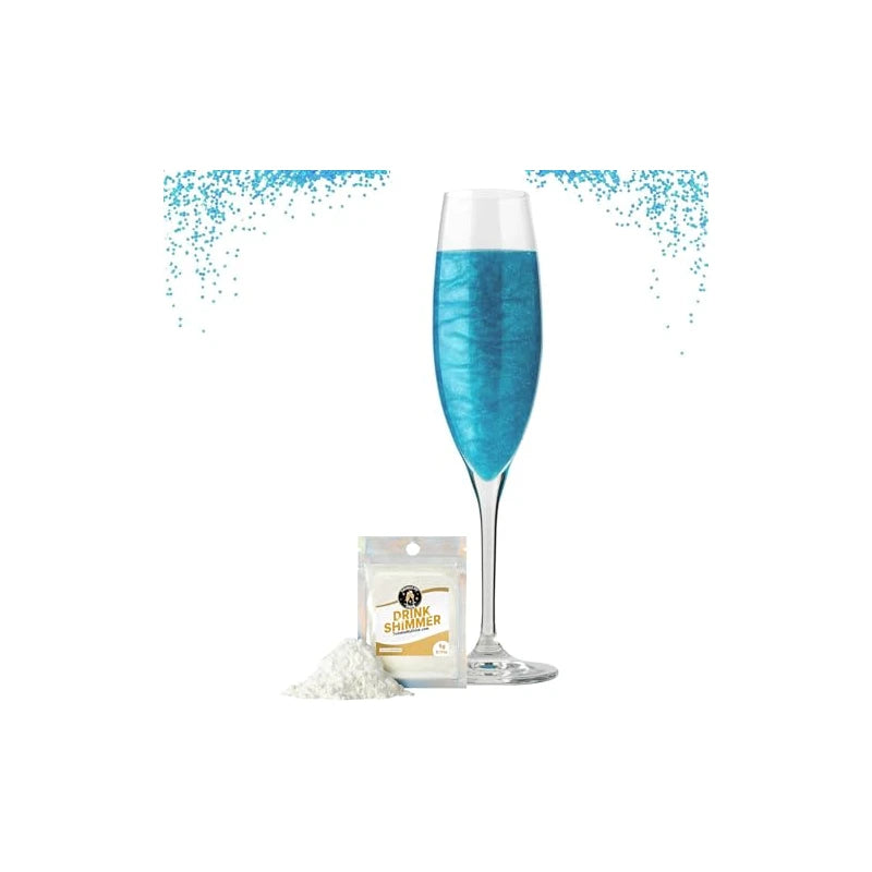 Twinkle my Drink® Colour Changing Edible Glitter | Fun Gender Reveal Edible Glitter for Drinks | Baby Shower Party | 5g Packet 25 Servings (Blue)