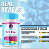 Gut Vita (5 Pack) Gut Vita, Gut Vita Digestion & Gut Health Probiotic (300 Capsules)