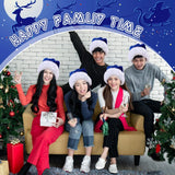Vicenpal 50 Pcs Santa Hat Bulk Christmas Hat Plush Velvet Party Hat for Men Women Christmas Party Decoration and Supplies(Blue)