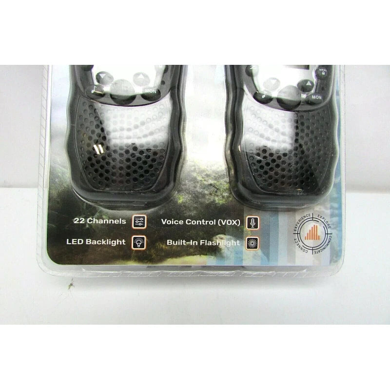 Blackfin Walkie Talkies NEW 16 Mile Range 22 Channel w/ Flashlight