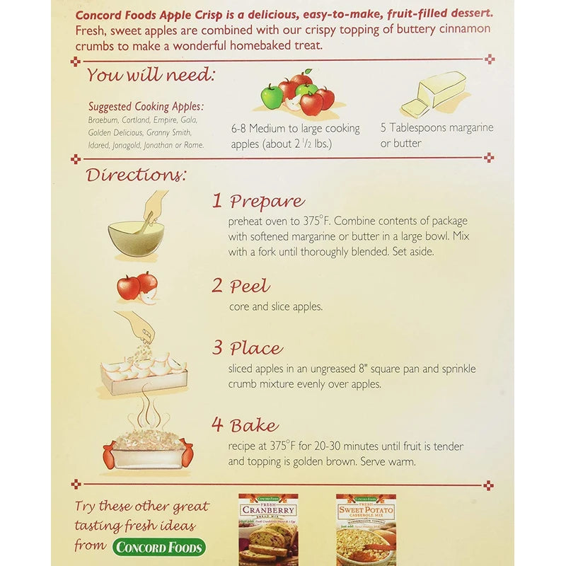 Concord Farms Apple Crisp Mix Value Pack of 6 Boxes