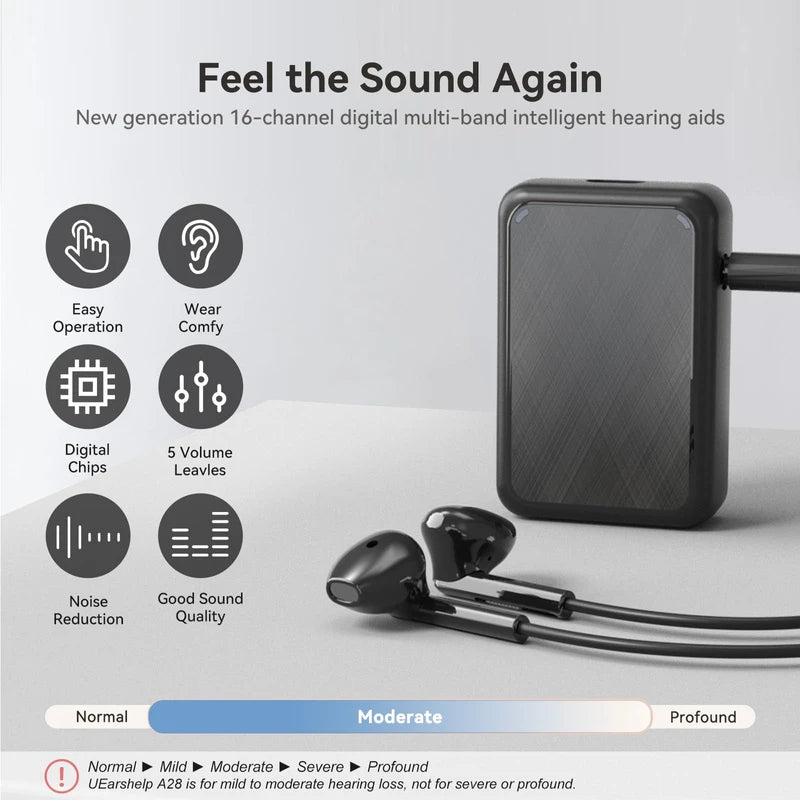 Hearing Aids for Seniors Severe Hearing Loss, 16-Channel Hearing Aids for Seniors Rechargeable with Noise Cancelling, 5 Volume Hearing Amplifier for Seniors Adults Hearing Assist Device