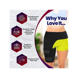 Healthy Lab Co Sciatica Brace, Ortho-Wrap Hip Brace Original Quality, Hip Brace for Sciatica Pain Relief, Groin Thigh Sleeve Hip Support Wrap, Wrap Hip Brace for Men Women (Black)