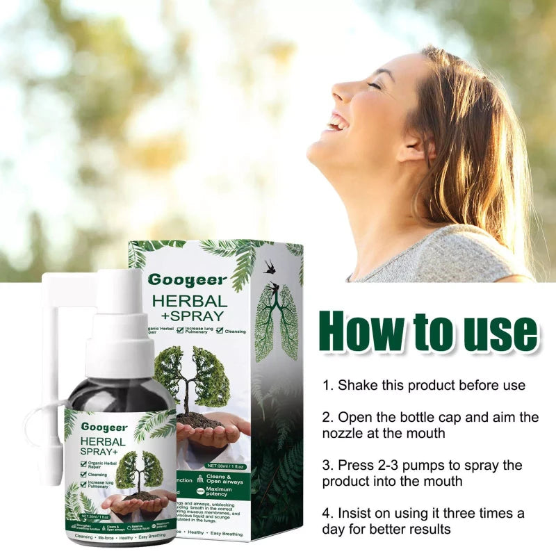 Unbranded Organic Herbal Lung Cleanse & Repair Nasal Spray Pro-30ml