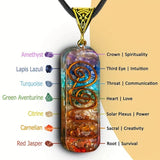 Habysedu Pulsera Arus 7 Chakras Original, Pulsera Arus 7 Chakras, Crystal Stone Holder Necklace, 7 Chakra Bracelet with Real Stones, 7 Chakra Necklace and Bracelet Set for Women & Men (A)