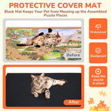 Gamenote 1500 Pieces Rotating Jigsaw Puzzle Table with Puzzle Cover, Portable Large Puzzle Board with Drawers for Puzzle Storage, Wooden Smooth Plateau Work Surface for Kids Family Game