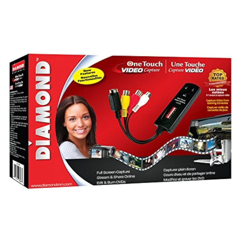 Diamond VC500SE One Touch VHS/Camcorder to Digital File Converter for Both Windows and Mac OS (Supports Mac OS Ventura)