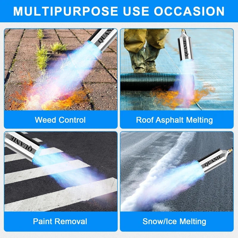 Propane Torch Weed Burner Kit,High Output 1,200,000 BTU with Self Igniter and Turbo Trigger,Heavy Duty Blow Torch with 10FT Hose,Flamethrower for Weeding,Roofing,Melting Snow,Road Paint Removing