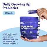 Begin Health Daily Growing Up Prebiotics 28-Pack - Kids Digestion Powder, for Constipation Prone Kiddos | Softens Stool for Easy Pooping | Fiber Rich w/Chicory Root, Tasteless & Textureless