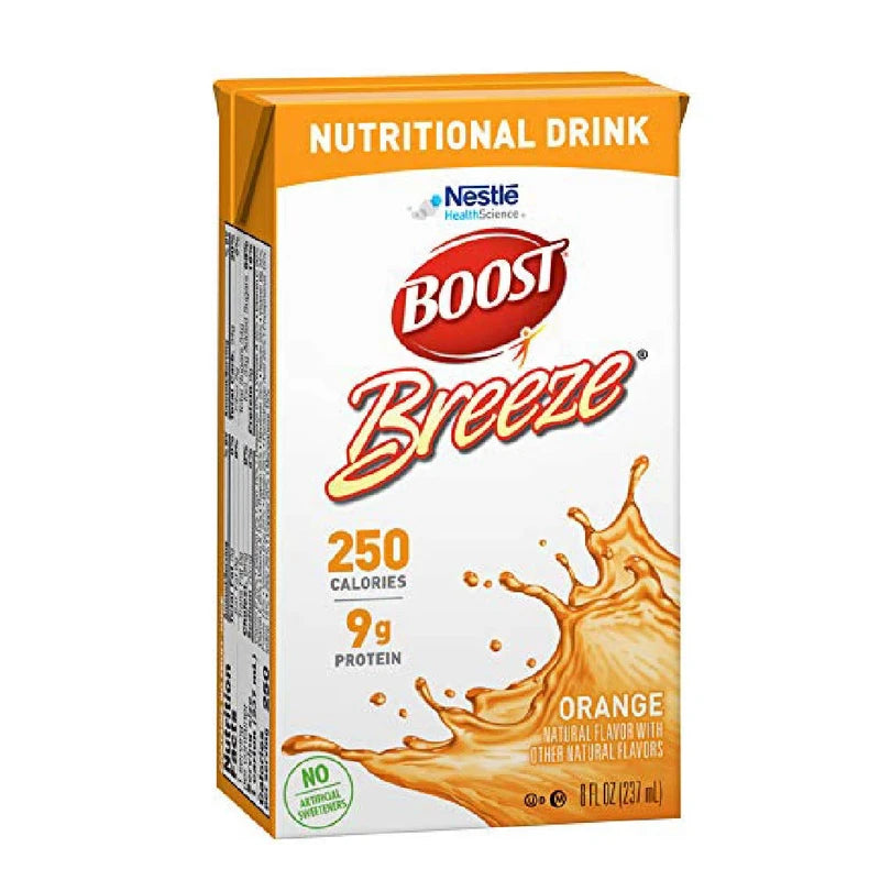 BOOST Boost Breeze Nutritional Drink, Orange, 8 Fl Oz (Pack of 27)