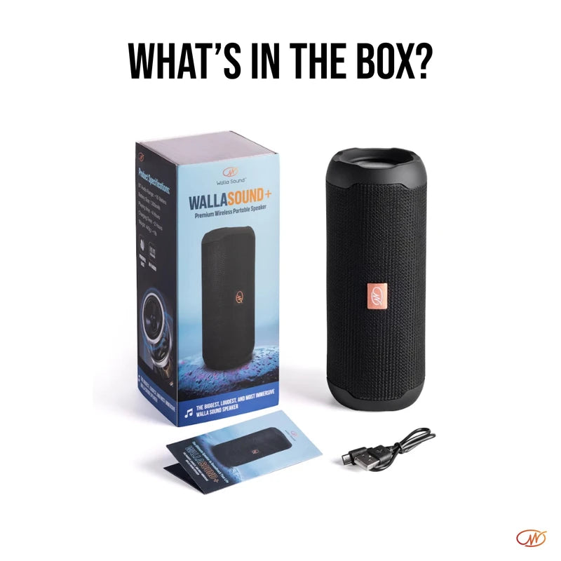 WallaSound Bluetooth Speaker & FM Radio - IPX5 Waterproof Portable Wireless Speaker with BT 5.1, Stereo Sound, Micro SD Card MP3 Player, TWS Pairing & Built-in Mic for Home, Outdoors, Travel