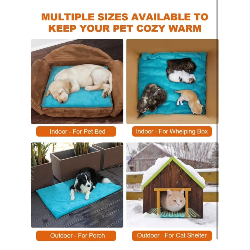 Clawsable Indoor Outdoor Pet Heating Mat 17.7x17.7