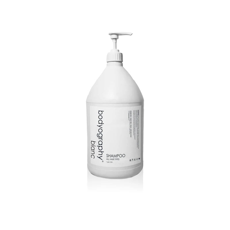 Bodyography blanc- Shampoo | 1 gallon, 3.8L | Vanilla White Tea Refill Shampoo Bottle With Pump, Suitable for All Hair Types - 1 Gallon Pack