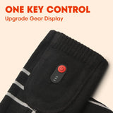 FREEHILL Merino Wool Heated Socks for Men Women, 5000mAh One-Click Control Rechargeable Cold Weather Heated Ski Socks (Black, XL)