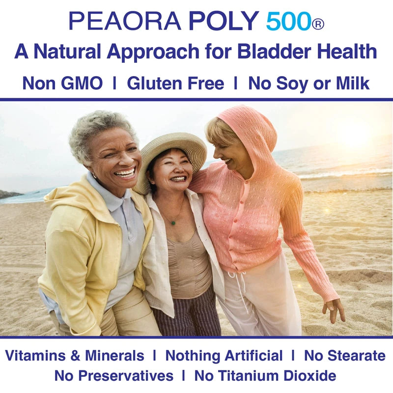 PEAORA PEA-500 - Support for Bladder, & Pelvic Discomfort | For Women & Men | Made in the USA | High-Absorption Palmitoylethanolamide & Resveratrol
