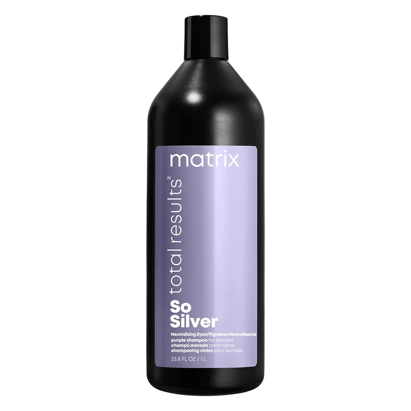 Matrix So Silver, Purple Shampoo to brighten Blonde, Grey and Silver Hair, helps to neutralise unwanted yellow undertones Total Results 1000ml