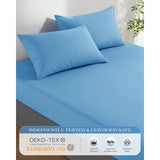 Grounding Fitted Sheets 10% Pure Silver Fiber+90% Cotton, Grounded Sheet Earth Sheets Bedding for Ground Your Body Gain More Energy, (Twin - 39"x 75"x 15" Blue), Grounding Cord Included