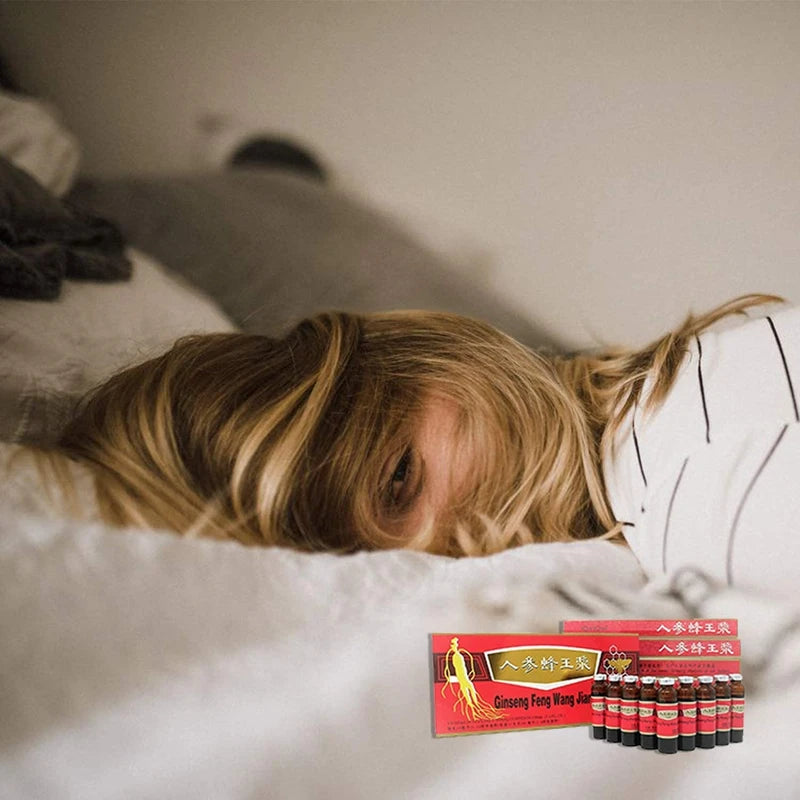 GinSen (Original) 3 Boxes Ginseng Royal Jelly Oral Liquid, Red Panax Ginseng & Royal Jelly Improves Stamina, Memory, Focus, Clarity, Immunity & Energy Support,(3x10x10ml)