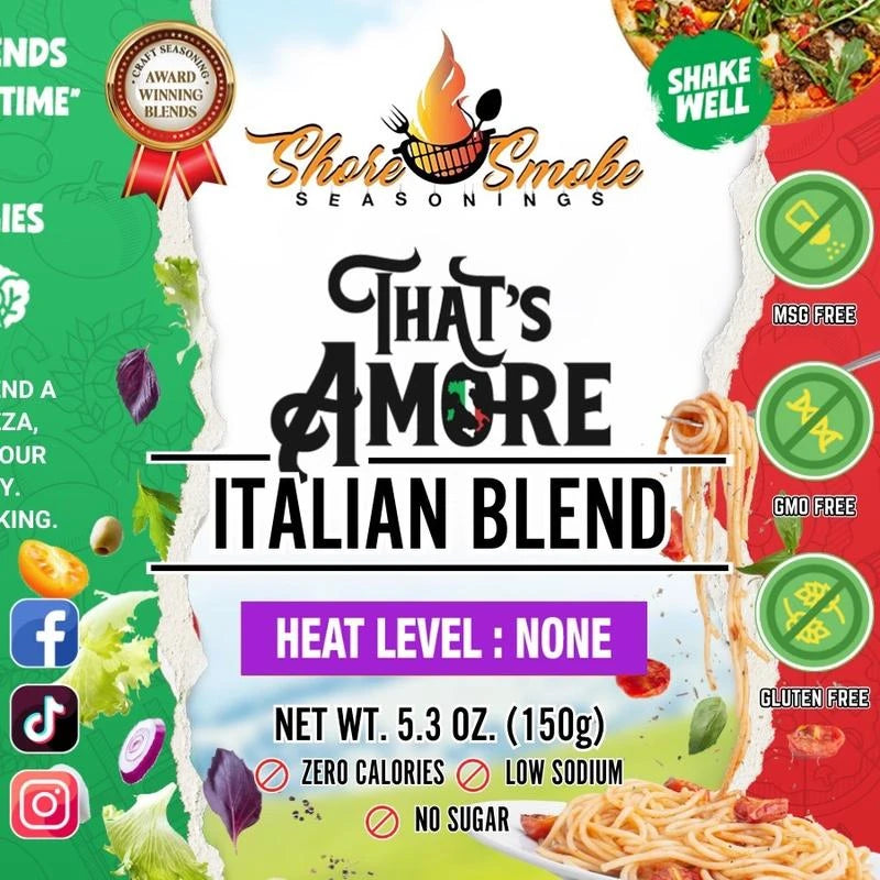 ShoreSmokeSeasonings Shore Smoke Seasonings Thatâ€™s Amore Italian Blend -Flavor Pasta Spice Seasoning Herbs Cooking Grilling Baking Food - Specification: Default