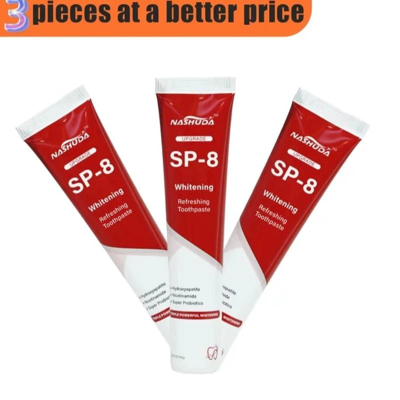 NASHUDA SP-8 [Triple Whitening] Probiotic Whitening Toothpaste, Free of Fluoride, Hydroxyapatite, Anti plaque, Oral Health Management - Specification: 3 pcs（Selected by 95% of people)