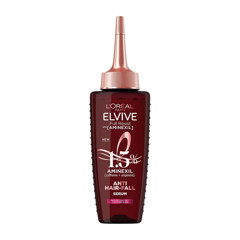 L'OREAL Paris Elvive Full Resist Anti Hair-Fall Serum With Aminexil, Hair Strength Treatment, For Men & Women with Hair Breakage, Scalp Serum, 102ml