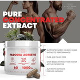 Fadogia Agrestis 1000mg Per Serving Supplement - Potent Extract to Increase Energy, Athletic Performance & Muscle Mass - Supplements, Made in The USA (60 Capsules)