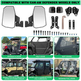 SHEJISI Defender Side Mirrors,The Spring Back Feature Allows Easy Reset After Fold,2024 New UTV Mirrors Compatible with Can Am Defender HD10 HD9 HD8 HD7 HD5,Suitable for No Door,Half Door,Full Door