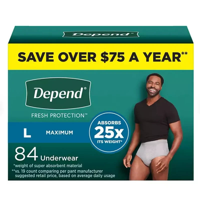 Depend Protection Plus Ultimate Underwear for Men LARGE 84 Count