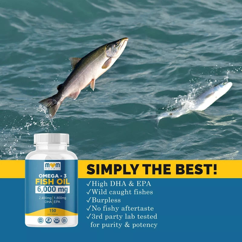 Omega 3 Fish Oil with Maximum EPA DHA - 150 Softgels - Made in The USA