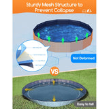 Meowant Extra Large Dog Pool Foldable 97'', Hard Plastic Dog Swimming Pool Kiddie Pool, Collapsible Dog Pet Bath Pool, Portable Deep Dog Pools for Large Dogs (5XL-97'' × 16'')