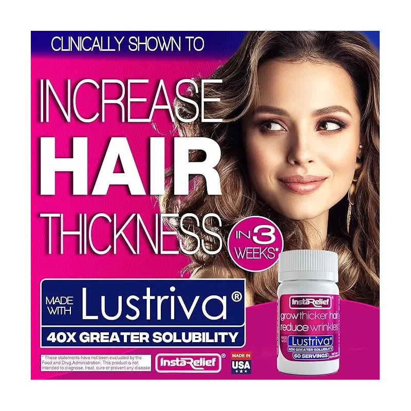 InstaRelief® Hair Growth with Lustriva® - Clinically Shown to Grow Thicker