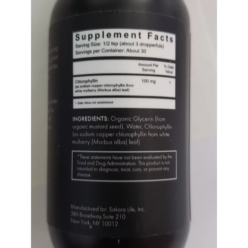 Sakara - Detox Water Drops - 2 fl oz bottle - Chlorophyll Drops - Exp 12/2025