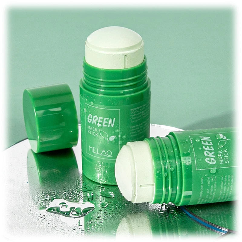 LcoLourx Green Tea Mask Stick for Face, Solid Mask,Poreless Deep Cleanse Green Tea Mask,Anti-Acne Oil Control&Improves Skin,Face Moisturizing(1PCS)