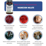 Natural Magnesium Malate 500mg Premium Grade Ideal Strength 100 Vegan Capsules Highest bioavailability