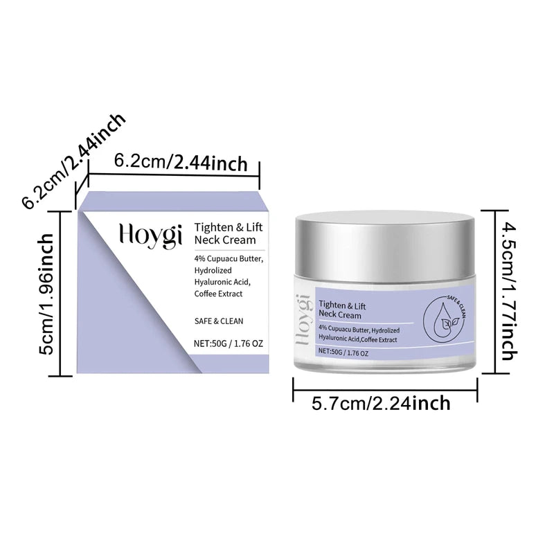 HOYGI Neck Firming Cream, Anti Aging Smooth Tighten Skin Wrinkles Lift and Firm Cream for Sagging Skin and Neck Moisturizing, 1.76 oz