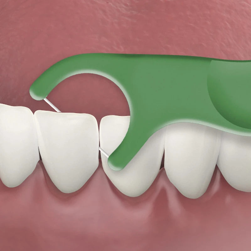 GUM Dual Technique Flossers, Mint Flavoured, 50 Count