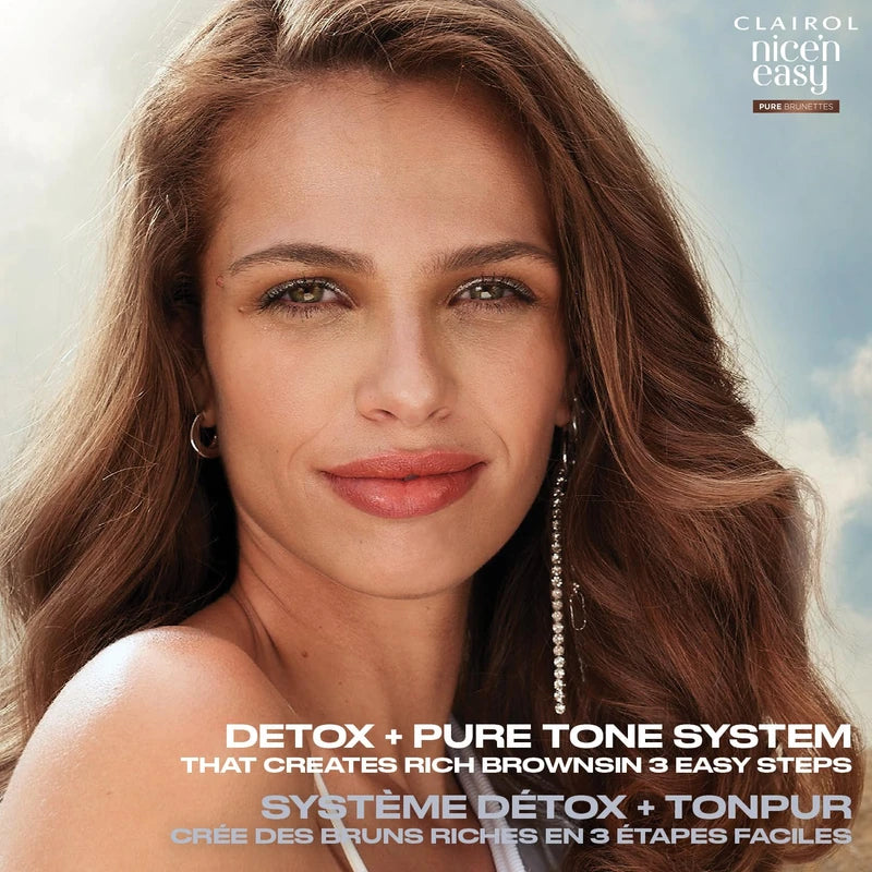 Clairol Nice'n Easy Pure Brunettes Permanent Hair Dye, 6.5PB Lightest Latte Blush Brown Hair Color, Pack of 1