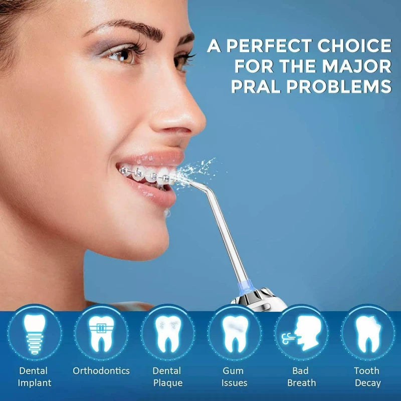 Oral-B Oral B Cordless Water Flosser Dental Oral Irrigator Teeth Cleaner Floss 5 Tip - DIY Version White-5 Nozzles