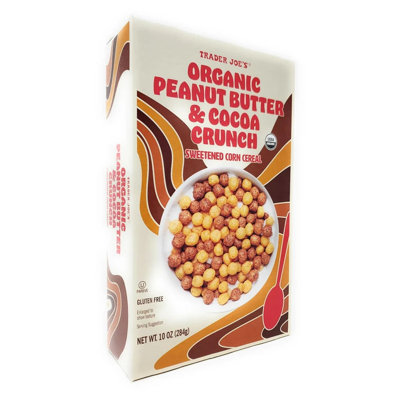 Generic Trader Joe's Organic Peanut Butter & Cocoa Crunch Sweetened Corn Cereal 10oz/284g (Pack of 1)