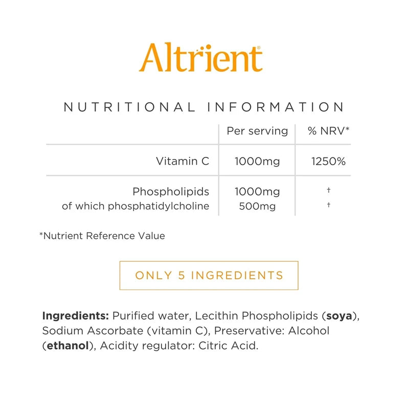 Altrient Altrient Liposomal Vitamin C | 1000 mg High Absorption Liquid Sachets | 30 Servings | Suitable For Vegans