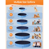 Meowant Extra Large Dog Pool Foldable 97'', Hard Plastic Dog Swimming Pool Kiddie Pool, Collapsible Dog Pet Bath Pool, Portable Deep Dog Pools for Large Dogs (5XL-97'' × 16'')