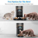 HoneyGuaridan 4.5L Automatic Cat Feeder for 2 Cats,Wi-Fi Smart Pet Feeder,Timer Cat Food Dispenser for Cats & Dogs, APP Control,Desiccant, Voice Recorder,Stainless Steel Bowl (Black)