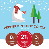 Orgain Organic Vegan Protein Powder, Peppermint Hot Cocoa Seasonal Holiday Flavor - 21g of Plant Based Protein, Non Dairy, Gluten Free, 2g of Fiber, No Sugar Added, Soy Free, Non-GMO, 1.02 Lb