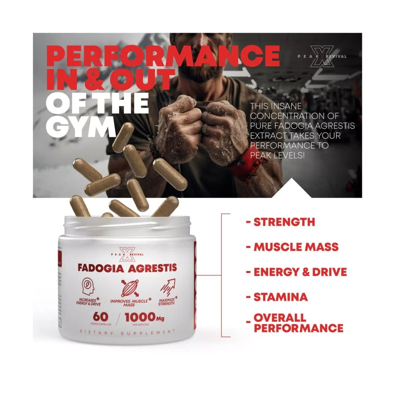 Peak Revival-X Fadogia Agrestis 1000mg Per Serving Supplement - Potent Extract to Increase E...