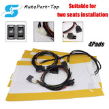 Soillar Seats Carbon Fiber Heated Seat Heater Pad Kit Car Cushion Switch 12V Universal.