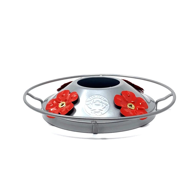 Grateful Gnome - Metal Top with Round Perch and 4 Flower Ports for Hummingbird Feeders - ONLY FITS GRATEFUL GNOME FEEDERS - TOP ONLY