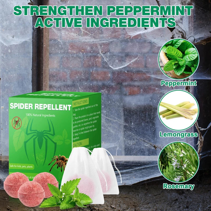 24 Pack Spider Repellent Indoor, High-Strength Peppermint Spider Repellent for Indoor Outdoor, Spider Deterrent to Keep Spider, Rodent, Roaches, Bugs, Ant Away from House Basement Garage Attic
