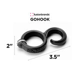 Fusionbrands GoHook All Purpose Household Hook, Portable Hook For Towels, Towel Holder, and Numerous Small Items in Kitchen, Bathrooms, Closets and on the go, S hook, Black