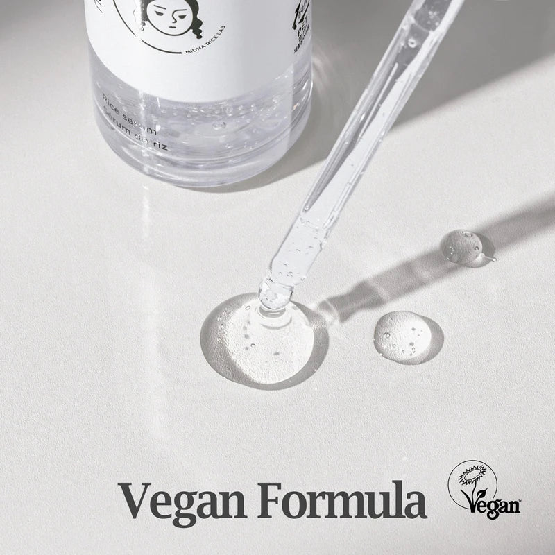 MIDHA Rice Serum 50ml for skin moisturizing, tightening and revitalizing, Day and Night use, Quick absorption, Vegan